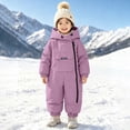 thumbnail image 2 of ATOGUTA Boys Snowsuit Winter Clothes Suit Hooded Jumpsuit Romper Warm Fleece Coat Outwear Overcoat Purple, 2 of 8