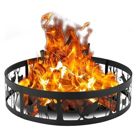 36” Fire Ring, Burning Campfire Ring, Heavy Duty w/Extra , Outdoor Liner for Camping Living Wilderness, Patio, Backyard