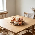 thumbnail image 6 of Halloween Candle Wreath Maple Leaves Roses Candle Holder Decor Tabletop Centerpiece Fall Harvest Party Ornament Thanksgiving Halloween Home Entryway Coffee Table Decoration, 6 of 6