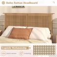 thumbnail image 6 of Auranook Full Rattan Bed Frame, Cane Bed Mattress Foundation w / Rattan Headboard, Under-bed Storage, Rubber Wood Legs, Boho Wooden Platform Bed, 6 of 10