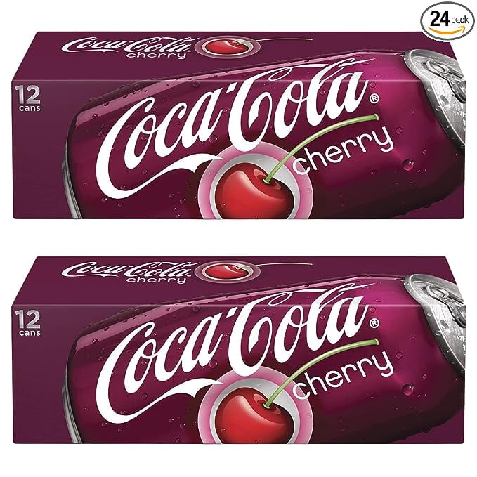 Coca-Cola Original Cherry Coke, Caffeinated, 12-Oz Cans - Pack of