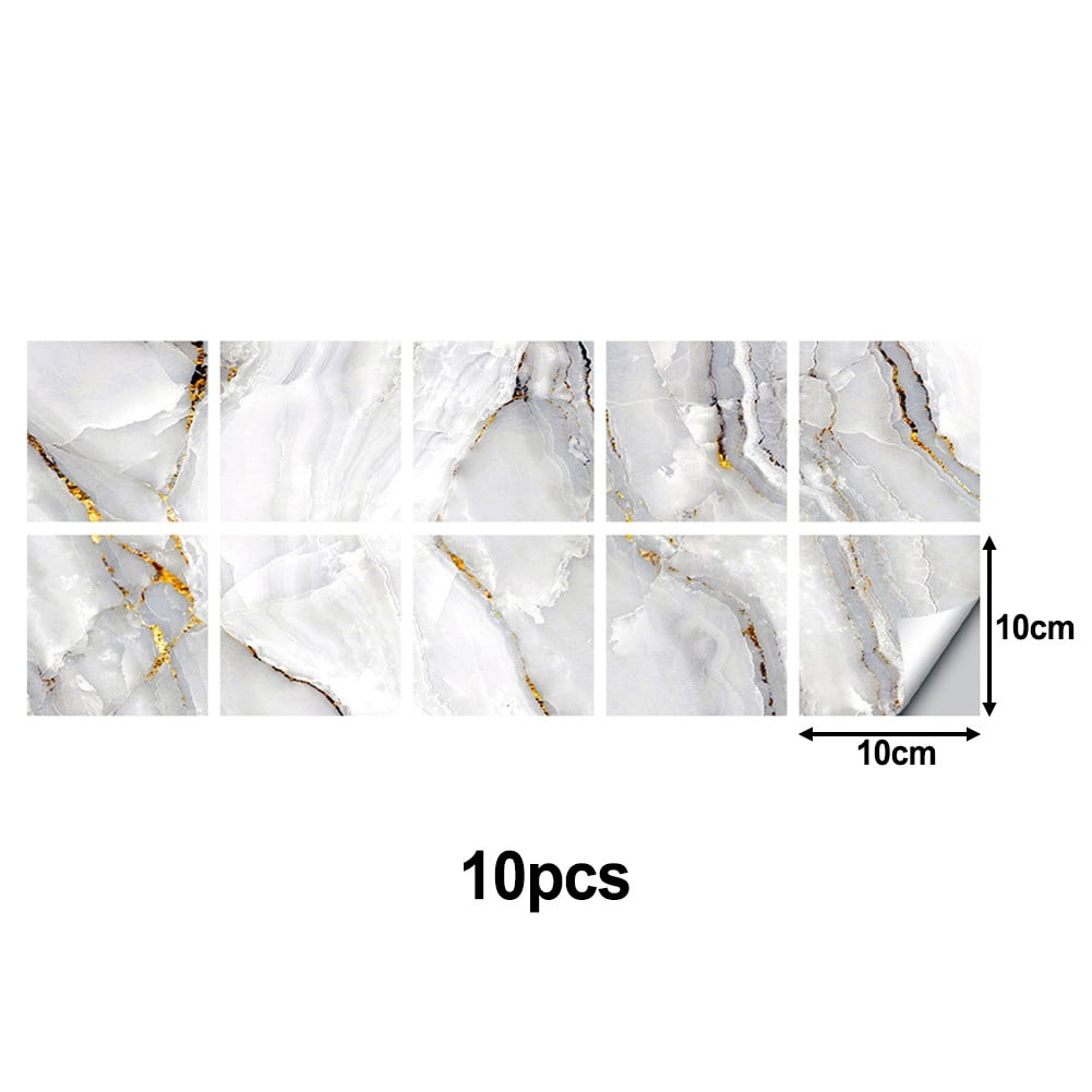 10Pcs Marble Wallpaper Granite Paper, Self Adhesive and Removable Cover