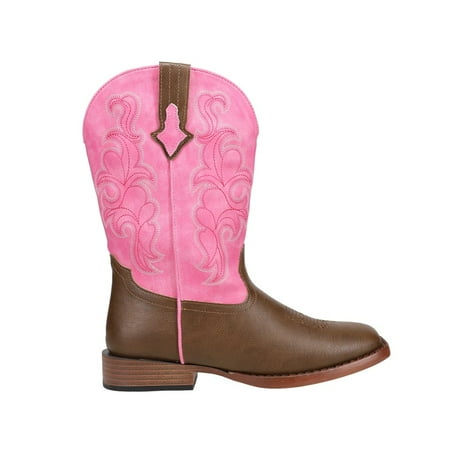 

Roper Kids Girls Blaze Pink Shaft Square Toe Casual Boots Mid Calf