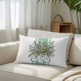 thumbnail image 6 of Eucalyptus Leaves Throw Pillow Covers Green Striped Glass Bottles Plants Spring Decorative Lumbar Pillow Cover Rectangle Cushion Case for Sofa Couch Bed Living Room Bedroom 20 X 30 Inches, 6 of 9