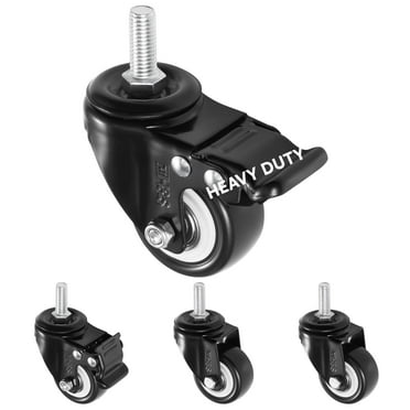H&S Heavy Duty Castor Wheels - Set of 4 2" (50mm) Castors with M10 Bolt - PU Swivel Trolley Wheels for Furniture - Lockable Caster With Brakes - Outdoor Wheel Casters