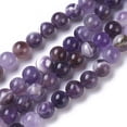 thumbnail image 1 of Natural Chevron Amethyst Beads Strands Round 10mm Hole: 1mm about 40~41pcs/strand 15.35 inch(39cm), 1 of 3
