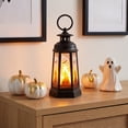 thumbnail image 5 of Halloween Vintage Silhouette Lantern 5.70IN Silhouette LED Lantern with Hanging Ring Spooky Lamp Halloween Decorations for Dining Table Fireplace Mantel Window Tree Branch Indoor Home Decorations, 5 of 6