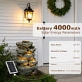 thumbnail image 4 of Solar Water Fountain Outdoor Garden,5 Tiered Cascading Rock Solar Powered Water Fountain Water Fall Fountains Outside with Lights for Backyard, Patio, Deck, Porch, 19.3" H x 12.2" L x 9.5" W, 4 of 9