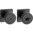 thumbnail image 1 of Perilla para puerta de privacidad interior con cerradura, manija de puerta para baño y recámara, perilla de puerta sin llave negro mate, rosa cuadrada, 1 of 7