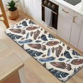 thumbnail image 5 of Blue and Brown Feather Pattern Kitchen Rug Mat,Kitchen Runner Rugs Non Skid Washable,Decorative Kitchen Floor Mats for Kitchen,Sink,Laundry,17"x47.2", 5 of 7