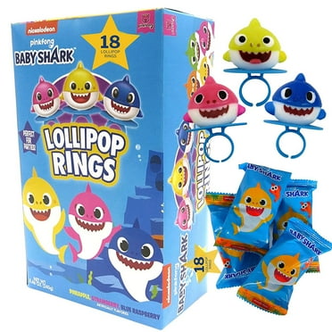 Baby Shark Lollipop Rings, Birthday Party Supplies, 18 Count, 8.46 Ounce Box