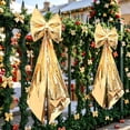 thumbnail image 2 of Large Yellow Christmas Bow Decorations, 43.31 Inch Oversized Metallic Fabric Big Bow Hanging Ornament for Christmas Tree Wall Window Arch Home Party Indoor Outdoor Holiday Decor, 2 of 10