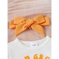 thumbnail image 5 of Bagilaanoe 3pcs Newborn Baby Girl Pants Set Letter Fly Sleeve Romper Tops + Flare Trousers + Headband 3M 6M 9M 12M 18M Infant Casual Clothes, 5 of 8