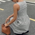 thumbnail image 4 of CIENVNSTG Women Sweet Maxi Dress Wide Strap Square Neck Flare Dress Summer Sundress Black XL, 4 of 5