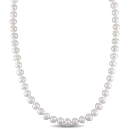 Miabella 6.5-7mm White Cultured Freshwater Pearl Sterling Silver Stand Necklace, 18