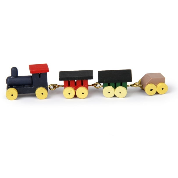 Maison de poupée miniature train en bois mini trian coloré à léchelle 1/12  -  Canada