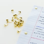 BAZIC Brass Plated Fasteners 1/2 Inch, Round Head Paper Fastener Brads (100/Pack), 1-Pack