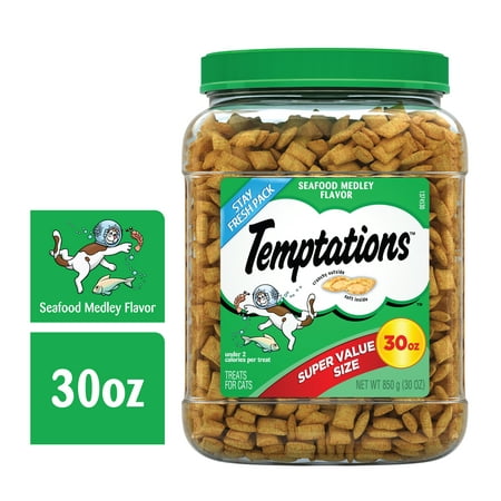 Temptations Classic Cat Treats Seafood Medley Flavor, 30 Oz. Tub (Super Value (Best Cat Treats Uk)
