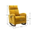 thumbnail image 2 of INCLAKE Accent Rocking Chair, Upholstered Armchair with Side Pocket, Rubber Wood Legs, and High Backrest, Nursery Chair Fabric Rocker for Kids Home Living Room Office, Yellow, 2 of 7