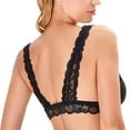 thumbnail image 3 of Wingslove Women's Floral Lace Bralette Demi Wirefree Bra,Black-M, 3 of 5