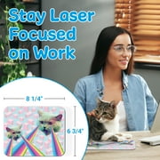 Eucatus 8.25 x 6.75 Polyester Funny Rainbow Laser Cat Mouse Pad, 1 Pack