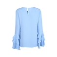 thumbnail image 4 of Finex Women's Long Sleeve Ruffled Crew Neck Blouse Tops, 4 of 4