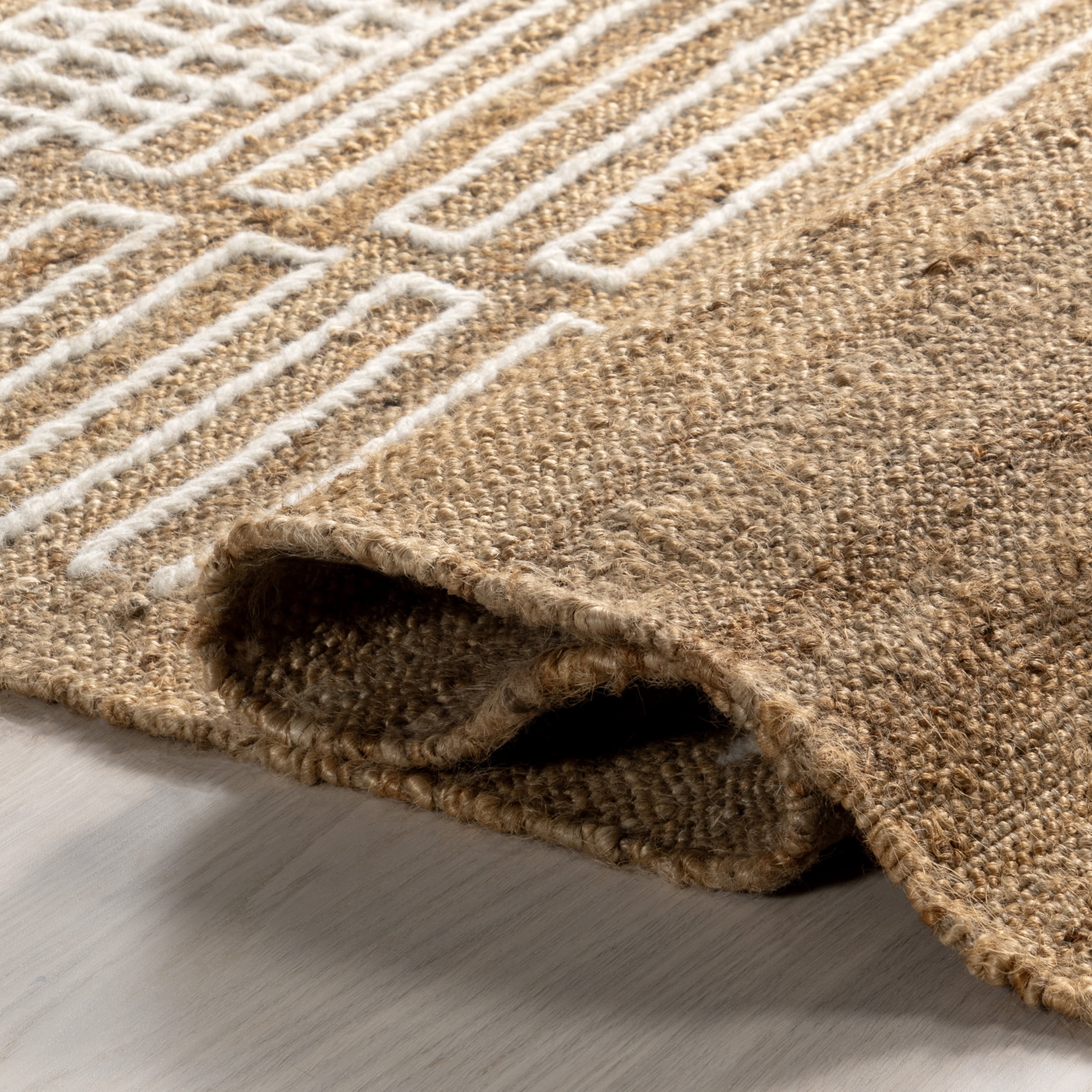 Rugs USA Geneva Tasseled Jute Area Rug, 4' x 6', Chrysanthe Natural