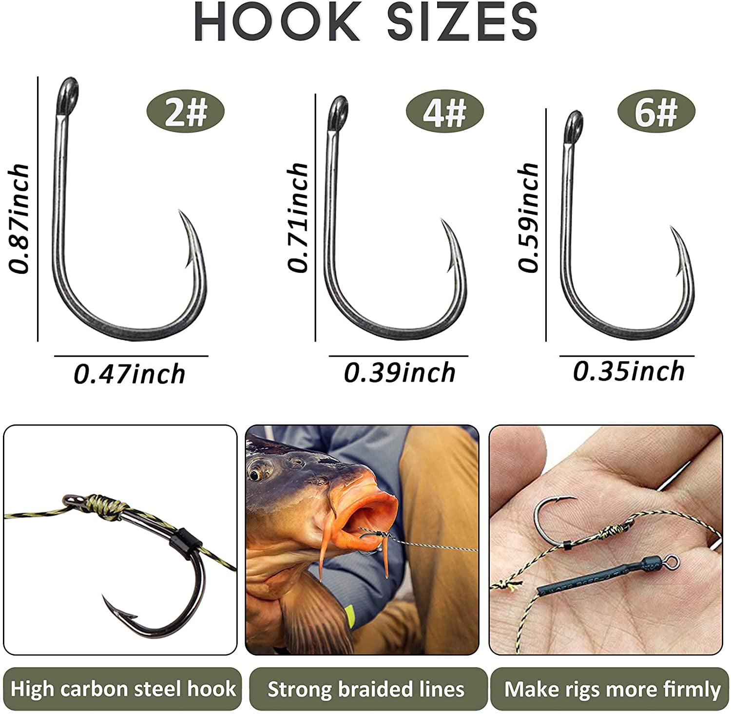 Dovesun Carp Fishing Hair Rigs Carp Rig Kit+30PCS Weedless Hooks Wacky Rig  Hooks