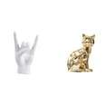 thumbnail image 1 of Estatua de gato con gesto de roca, figura de resina cerámica, adorno de escritorio, escultura creativa, ideal para estantería, decoración del hogar y, 1 of 8