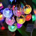 thumbnail image 2 of Cadena de luces solares para exteriores, luces de globo de cristal multicolor a prueba de agua con 8 modos de iluminación, encendido automático del anochecer al amanecer, eficiencia energética, ideal, 2 of 6