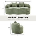 thumbnail image 3 of Weetoo Curved Sofa Loveseat Couches Modern Compression Couch with Round Armrest, Chenille, No Assembly, 3 of 9