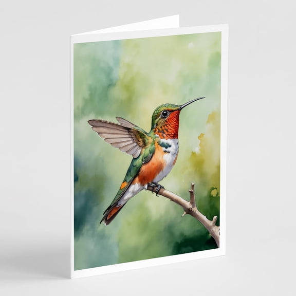 Carolines Treasures DAC7414GCA7P 5 x 7 in. Allens Hummingbird Greeting Cards - Pack of 8
