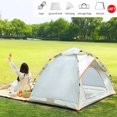 thumbnail image 4 of All-Weather Automatic Pop-Up Outdoor Tent Silver-Coated Waterproof Windproof Camping Tent with Double Doors & Mosquito Net Easy Setup for Camping Hiking, 4 of 7