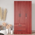 thumbnail image 7 of Better Home Products Symphony Wardrobe Armoire Closet with Two Drawers Mahogany, 7 of 7
