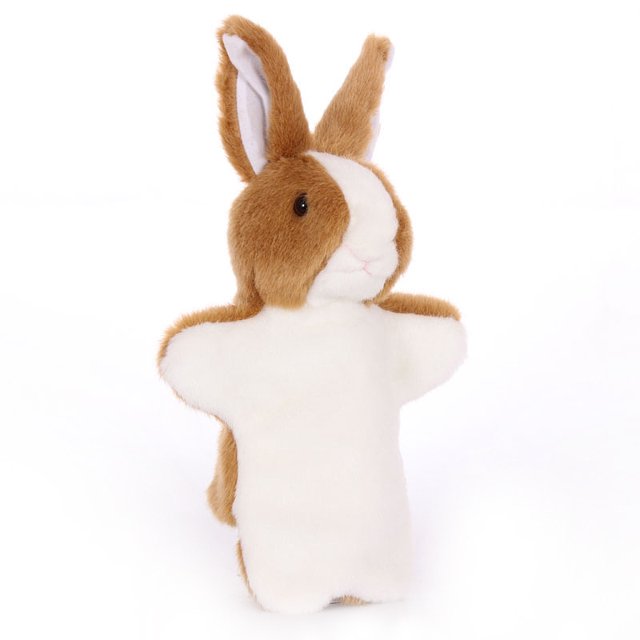 Marionetas de mano de conejito, juguetes de animales de peluche para juegos imaginativos, narración de medias brillar Juguete