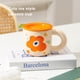 thumbnail image 4 of Taza de Cerámica Inteprter con Tapa Patrón de flores Naranja, 4 of 6