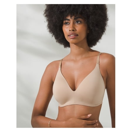 SOMA Intimates Beige Smoothing Invisible Edges Wireless Bra 32D