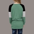 thumbnail image 5 of Toddler Girls Tops & T-Shirts Casual Big Kids Long Sleeve Striped Color Block Casual Pockets Pullover Tee Shirts Streetwear,Green,4-5 Years, 5 of 5
