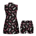 thumbnail image 4 of Yuyamidu Pink Ribbons Print Womens Workout Golf Dress A-Line Summer Clothes Sleeveless Golf Outfit with Inner Shorts Tennis Dress for Women Size M, 4 of 7