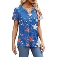 thumbnail image 5 of HEILAU 4th of July Shirts for Women Independence Day American Flag Graphic Tees Patriotic V Neck 2025 Button Short Sleeve Summer Shirt Summer Tops, 5 of 8
