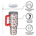 thumbnail image 4 of Red Christmas Car and Flower Pattern Tumbler with Handle and Lid,40oz Double Wall Vacuum Insulated Tumbler,Cups Gift for Women and Men, 4 of 7