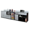 Coffee Kitchen Lunch Break Room Furniture Cabinets FULLY ASSEMBLED Ready To Use 4pc Group Model 3486 Color Espresso/Silver Metallic - INSTANTLY create your new Break Room!!! (Includes Furniture ONLY).