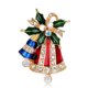 thumbnail image 1 of Broches de campana de Navidad con diamantes de imitación en tono dorado para mujeres y niñas, 1 of 5