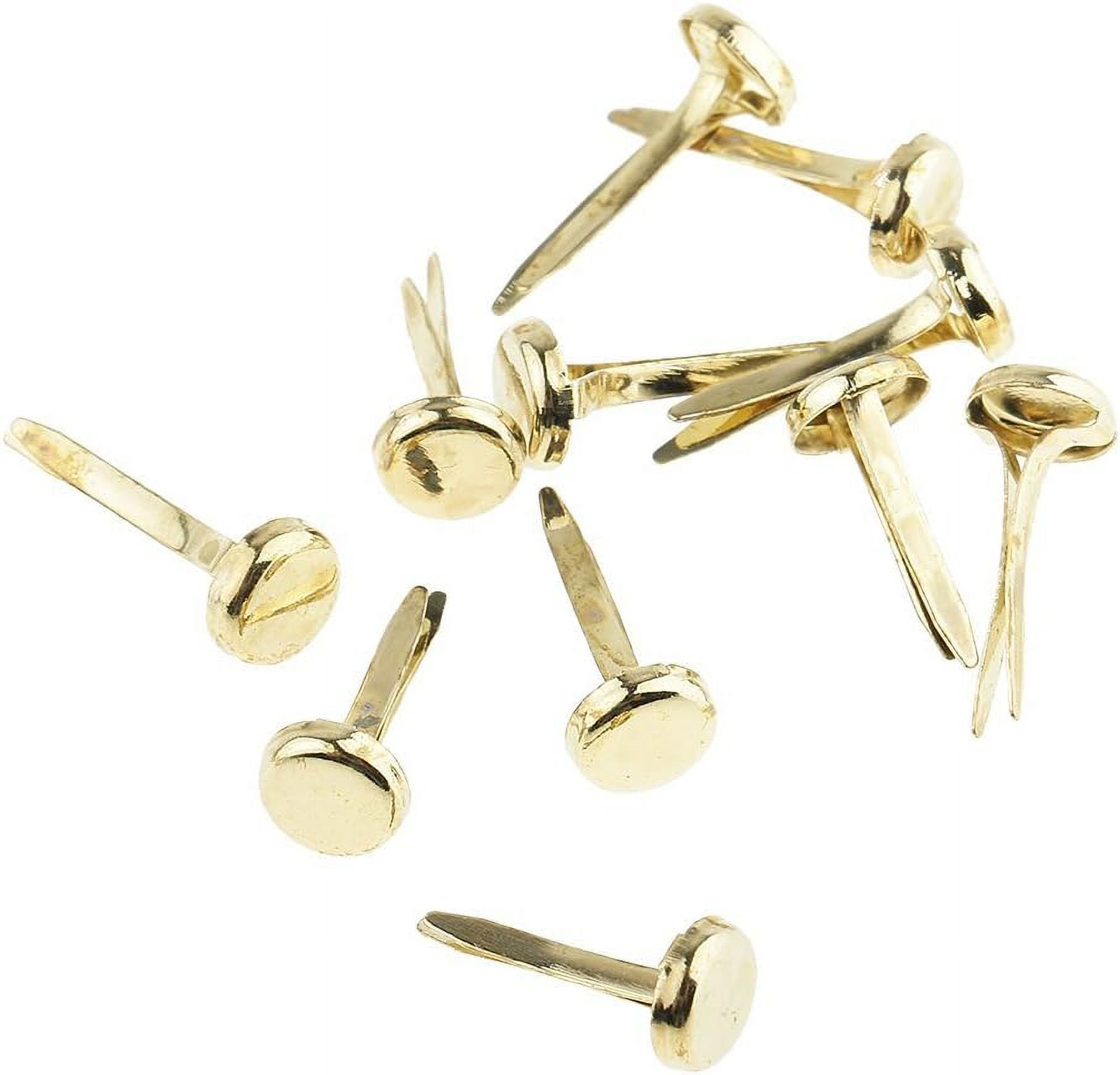 1/2 Inch Brass Paper Fasteners, Mini Paper Fasteners for Handicraft  Projects, Decorative DIY Supplies, 8 x 14 mm (Gold)