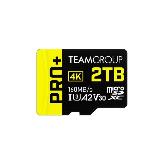 Team 2TB Pro  microSDXC UHS-I/U3 Class 10 Memory Card with Adapter, compatible with Nintendo-Switch, Steam Deck, and ROG Ally, Speed Up to 160MB/s (TPPMSDX2TIA2V3072)