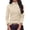 Beige, variant on Women's Fall Mock Neck Long Sleeve Shirts | Soft Stretchy Knit,Geometric Seam Stitching,Slim Fitted Basic Tees,Thermal Casual Wear,Daily Work Layering Winter Tunic Top