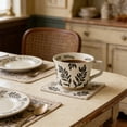 thumbnail image 4 of Handmade Ceramic Coffee Mug 16oz – Stoneware Pottery Cup with Embossed Leaf Design, Microwave and Dishwasher , Large Capacity Coffee Cup for Home or Office Gift, 4 of 6