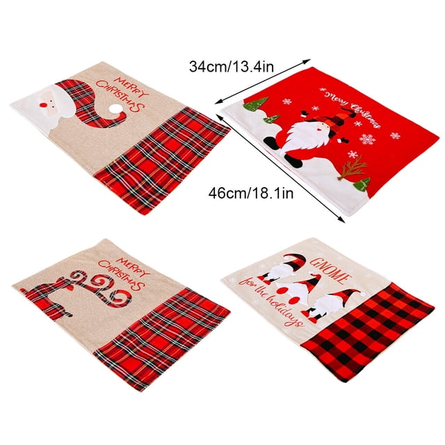 kurtrusly Table Cloth Christmas Decor Xmas Ornament Softness Multipurpose Workmanship Household Accessories Decorative Cute Design Printed Three Rudolphs
