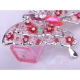 thumbnail image 5 of Floral Detail Filigree Fuchsia Pink AB Crystal Rhinestone Butterfly Pin Brooch, 5 of 5