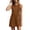 *Brown, variant on Women's Linen Blend Sleeveless Shift Dress , Color Block Mini Dress For Women , Ladies' Crew Neck Button Front Dress with Pockets,Wine,S-2XL